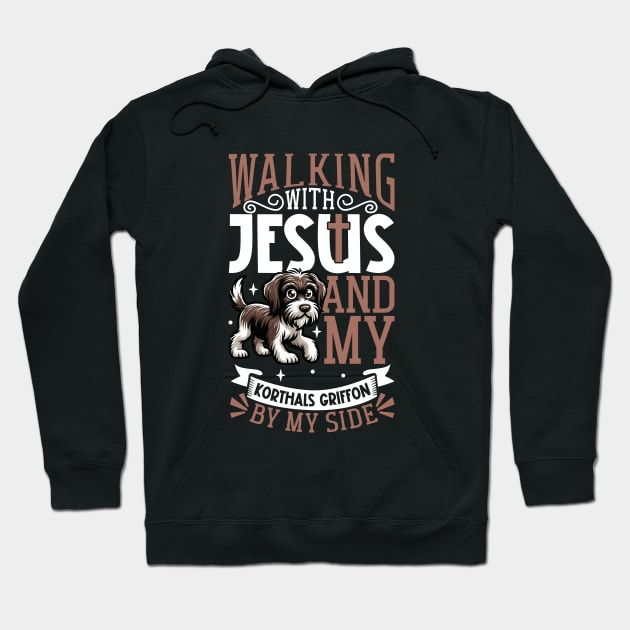 Jesus and dog - Wirehaird pointing griffon Hoodie by Modern Medieval Design